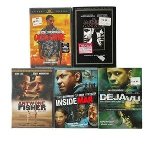 DVD Lot NEW Denzel Washington Deja Vu American Gangster Antwone Bundle of 5 Seal